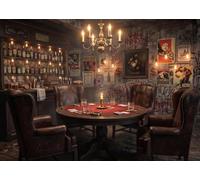 BELECO 6x3m Fondo De Tela Bar De Apuestas Vintage Speakeasy | Estante De Vino Retro Juegos Cartas Sala De Póker Fondo Casino Decoración Fiesta Cumpleaños Accesorio Fotográfico
