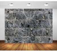 BELECO 6x3m Fondo de Tela Pared Ladrillo Negro Telaraña | Fondo de Tela Pared Piedra Gris Telaraña Halloween Casa Embrujada Decoración Fiesta Banner Fotomatón