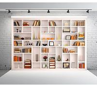 BELECO - Telón de 10 x 6.5 pies, tela blanca para fotografía y videoconferencia, biblioteca escolar y moderna de oficina, oficina en casa, zoom para reuniones