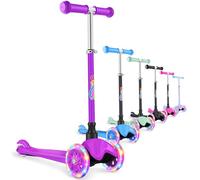 BELEEV Patinete Niño 2 Años, Scooter 3 Ruedas para Niños Niñas, Ruedas LED Iluminadas, Scooter Ligero para Niños, Inclinación para Dirigir, Altura Ajustable, Cubierta Antideslizante 2-6 Años Regalo