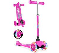 BELEEV Patinete Niño 2 Años, Scooter 3 Ruedas para Niños Niñas, Ruedas LED Iluminadas, Scooter Ligero para Niños, Inclinación para Dirigir, Altura Ajustable, Cubierta Antideslizante 2-6 Años Regalo