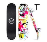 BELEEV Skateboards 31x8 para Principiantes, Niños, Adolescentes y Adultos, Completo Pro Cruiser Skateboard para Niña Niño, Arce Canadiense de 7 Capas, Doble Bandeja Cóncava, con Herramienta en T