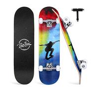 BELEEV Skateboards 31x8 para Principiantes, Niños, Adolescentes y Adultos, Completo Pro Cruiser Skateboard para Niña Niño, Arce Canadiense de 7 Capas, Doble Bandeja Cóncava, con Herramienta en T