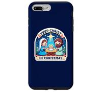 Belén con Texto en inglés Keep Christ in Christmas, Pesebre y Estrella de Jesús Carcasa para iPhone 7 Plus/8 Plus