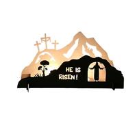 Belén de madera | de madera de escritorio - Juego de belén de Pascua - para casa de campo cristiana, patio, césped, interior, hogar, estantería, mesita de noche, iglesia, familia, adulto y