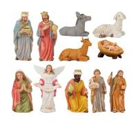 Belén de Navidad - Decoraciones navideñas Figuras religiosas de Jesús Escena de guardería | Estatua de la Sagrada Familia Bebé Jesús María José - Decoración interior y exterior para jardín, patio