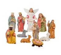 Belén de Navidad - Figuras de resina de Jesús, decoraciones religiosas de Navidad, juego de belén de estatua de la Sagrada Familia, para dormitorio, escritorio, chimenea, oficina, iglesia, escuela