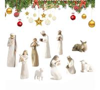 Belén de Navidad, juego de belén Born Scene Figur,figuritas belén de resina, nacimiento Belen Navidad, belén con, figuras de pesebre de resina Santa Familia, decoración