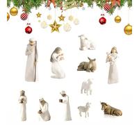 Belén de Navidad, juego de belén Born Scene Figur,figuritas belén de resina, nacimiento Belen Navidad, belén con, figuras de pesebre de resina Santa Familia, decoración