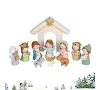 Belén de Navidad, pesebre de la sagrada familia, juego de decoración de Navidad para interiores, para niños y adultos, escritorio, mesa, estante, mantel, decoración del hogar, oficina, casa de campo