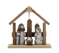 Belén de pesebre, figuras de nacimiento de Jesús, de escritorio, exhibición de escritorio de mesa, figuras de pesebre religioso de Navidad para cantina de granja