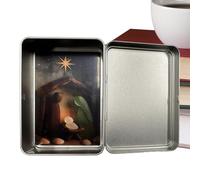 Belén, decoración Religiosa de de mar | Figuras de belén en una Caja como decoración navideña | para decoración del hogar, Escritorio, Dormitorio, salón, Oficina, Escuela, Iglesia