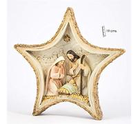 Belén en Estrella con Corteza de Resina de 19cm