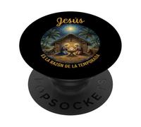 Belén español Jesús es la Razón de la Temporada PopSockets PopGrip Adhesivo