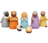 Belén Infantil de Navidad Completo con 7 Figuras de 9 cm | Conjunto de Nacimiento Navideño y Portal Decorativo"