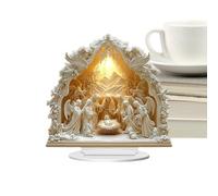 Belén Interior - De Escritorio Acrílico 2D Jesús | Decoraciones Navideñas Belén De Mesa | para Vacaciones Cristianas, Mesa De Escritorio Al Aire Libre, Repisa, Chimenea, Dormitorio, Sala De EST