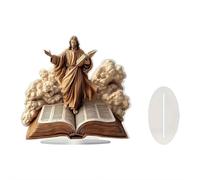 Belén LED con árbol iluminado, decoración religiosa de Navidad con María, José, bebé Jesús y ángel, pantalla de luz cálida para decoración del hogar o la iglesia