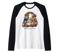 Belén Navidad Emmanuel, Dios con Nosotros Navidad Camiseta Manga Raglan