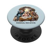 Belén Navidad Emmanuel, Dios con Nosotros Navidad PopSockets PopGrip Adhesivo