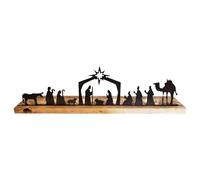 Belén Navideño de Hierro | Portavelas para Velas Tea Light De Mesa con Silueta De Belén | Decoración Religiosa Cristiana Velas Centro De Mesa para Navidad Chimenea Pared Hogar Fiesta Interior