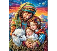Belén navideño en el Bosque mágico Puzzle 500 Piezas Cartón Resistente Cuento de Hadas acompañante mágico Rompecabezas Familiar para Toda La Familia Juguete Educativo 3D Maquetas Construir 500 PCS