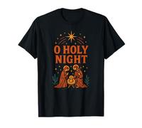 Belén O Noche Santa Vintage Mujer Fe Cristiana Camiseta