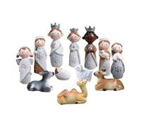 Belén Set - Decoración Religiosa Para El Nacimiento de Jesús En Navidad - Figuras De Belén Set | para Mesa Mesa Escritorio Estante Estantería Tablero Mostrador