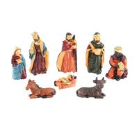 Belenes navideños - Estatuas navideñas pintadas, escena navideña decorativa, piezas clásicas del pesebre, figuras navideñas vintage | Conjunto de estatuas de belén pintadas con una decoración navideña