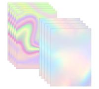 Belerry 2 tipos de vinilo transparente holográfico superpuesto laminado tamaño A4 autoadhesivo laminado impermeable vinilo adhesivo papel, 10 hojas 8.25 x 11.7 pulgadas