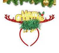 Beleuchtete Weihnachts-Stirnbänder - LED Haarreifen mit Elchgeweih & Glocken | Lustige Frohe Weihnachten Haarreife für Damen, Niños, Fiesta, Sesión de fotos, Kostüm & Festliche Deko