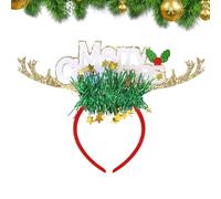 Beleuchtete Weihnachts-Stirnbänder - LED Haarreifen mit Elchgeweih & Glocken | Lustige Frohe Weihnachten Haarreife für Damen, Niños, Fiesta, Sesión de fotos, Kostüm & Festliche Deko