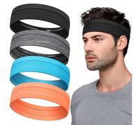 BELEVO 4 Pcs Cinta Pelo Deporte Mujer, Diadema Hombre Cómoda Headband Absorbe El Sudor Y Transpira Headband Diadema para Entrenamientos Yoga Fitness
