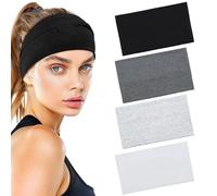 BELEVO Diadema Mujer, 4 Pcs Cinta De Pelo Muje Elástica Cinta Pelo Deporte Absorbente Headband Duradero Diadema Hombre Y Mujer Diadema Deportiva Accesorios Pelo Para Yoga Fitness