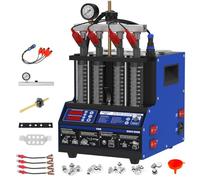 BELEY Limpiador de inyectores ultrasónicos de 220 V y dispositivo de prueba con función de calefacción, limpiador de inyectores de combustible con 10 funciones de prueba, pantalla LED y adaptador de 4