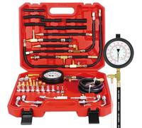 BELEY TU-443 Kit de Medidor de Presión de Inyección de Combustible del Motor, Presión Sistema de Inyección con Adaptador y 0-140PSI / 0-10Bar Gauge