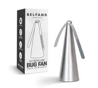 Belfans FlyRepelling Ventilador para mesas, Alimentado por USB/Pilas AA, matamoscas sin Sonido con Cuchillas holográficas, Ventilador portátil para Abejas, Avispas y Uso al Aire Libre (1, Plateado)