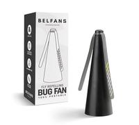 Belfans FlyRepelling Ventilador para mesas, Alimentado por USB/Pilas AA, matamoscas sin Sonido con Cuchillas holográficas, Ventilador portátil para Abejas, Avispas y Uso al Aire Libre (1, Negro)