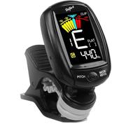 Belfort Afinador de clip compacto para todos los instrumentos: sintonizador universal para guitarra, ukelele, violín, bajo y cromático Negro