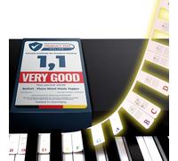 Belfort Soporte para notas de piano para principiantes, multicolor, de silicona extraíble, para piano + libro electrónico (no se necesitan pegatinas de piano), accesorios para piano de 88 y 61 teclas