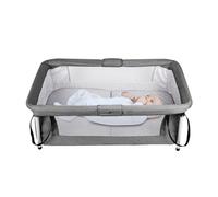 Belfoyer Cuna Colecho Bebé 2 en 1 con Colchón y Malla Antimosquitos, Cuna para Bebés Ajustable en Altura, de 0 a 36 Meses(90 * 70 * 50cm,Gris)