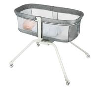 Belfoyer Cuna Colecho Bebé con Colchón y Mosquitera, Altura Ajustable, Cuna Plegable con Ruedas y Función Mecedora, de 0 a 36 Meses（94 * 70 * 80cm,Gris）