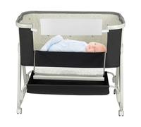 Belfoyer Cuna Colecho Bebé con Colchón y Mosquitera, Altura Ajustable, Cuna Plegable con Ruedas y Función Mecedora, de 0 a 36 Meses（50 * 91 * 68-81cm,Negro）