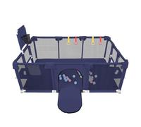 Belfoyer Parque Infantil Bebé 180×120×66 cm con Esquinas, 50 Pelotas, 4 Anillas y 8 Ventosas - Corralito de Tela Oxford para Casa - Azul Marino