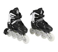 Belfoyer Patines en Línea Infantiles con Rueda Delantera con Luz, Patines Ajustables S para Niñas y Niños, Patines en Línea para Interior y Exterior(Negro)