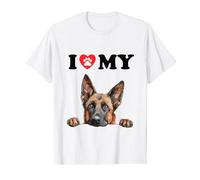 Belga Malinois I Heart My Dog Funny Dog Lover Camiseta