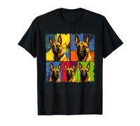 Belga Malinois Pop Art Perro Mamá Papá Trabajando Raza Amante Camiseta gráfica económica