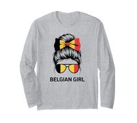 Belgian Girl Bélgica Bandera Nacional Día del Juego Lema Espíritu Manga Larga