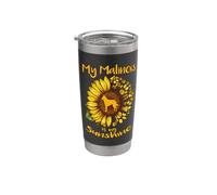 Belgian Malinois Dog Is My Sunshine Sunflower Dog Paw Vaso térmico de acero inoxidable de doble pared