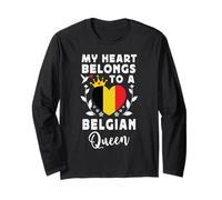 Belgian Queen Belgian Wife Girlfriend Belgium Flag Manga Larga