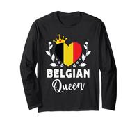 Belgian Queen Belgium Flag Proud Belgian Woman Manga Larga